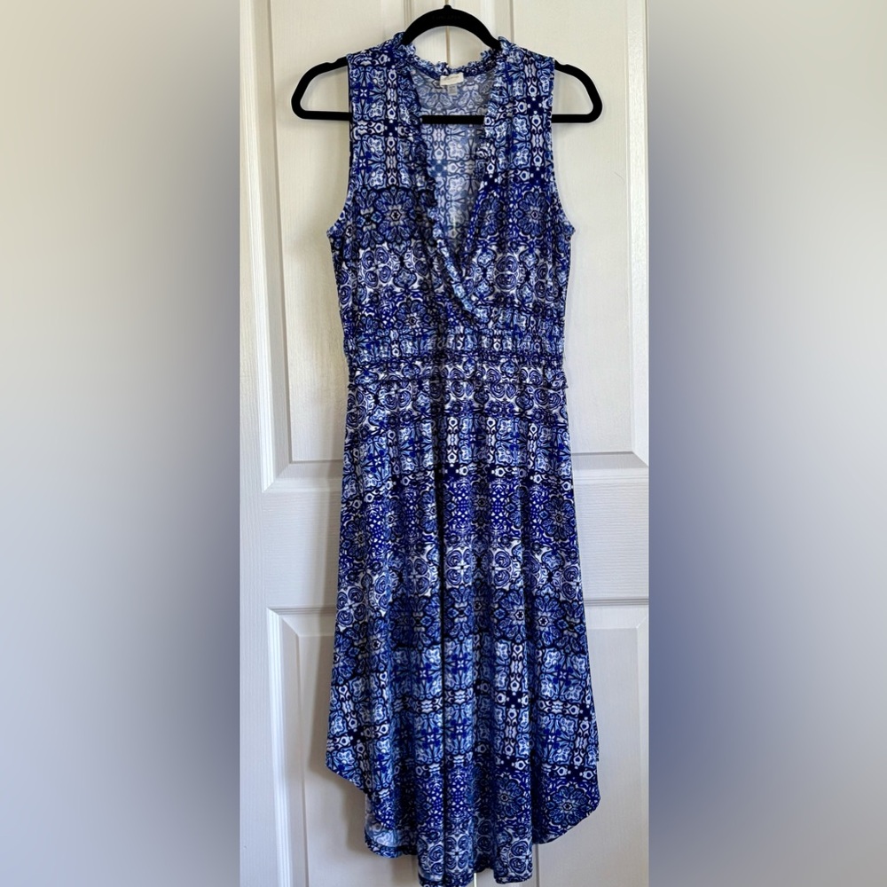 CUPIO WOMENS DRESS, BLUE x& WHITE, size medium